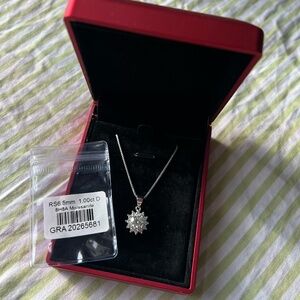Sterling Silver Moissanite Necklace NWT